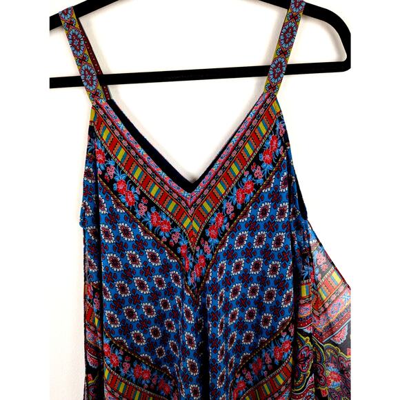 New directions Maxi Sundress XL Bust to 44"Maxi length to 58" Vacation Non Crush - Picture 2 of 9